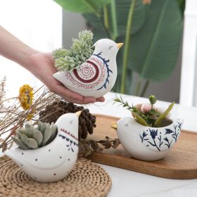 Ceramic Crafts Decoration Creative Bird Shape Hydroponic Artificial Flower Flower Arrangement Loungewear