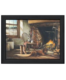 "His Morning Coffee" by Artisan John Rossini, Ready to Hang Framed Print, Black Frame