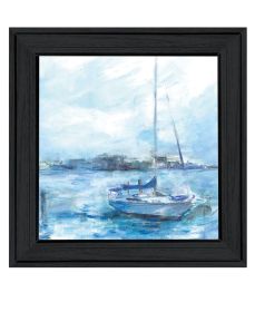 "Serenity Sloop" by Tracy Owen-Cullimore, Ready to Hang Framed Print, Black Frame