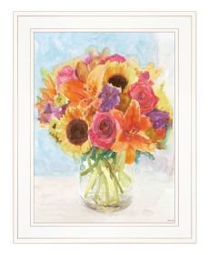 "Vases with Flowers 1" by Stellar Design Studio, Ready to Hang Framed Print, White Frame