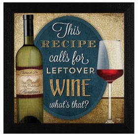 "Leftover Wine" By Mollie B., Printed Wall Art, Ready To Hang Framed Poster, Black Frame