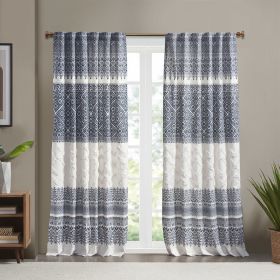 Cotton Printed Curtain Panel with Chenille detail and Lining