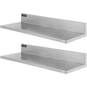 VEVOR 2 Pcs Stainless Steel Wall Shelf Max Load Capacity 44 lbs