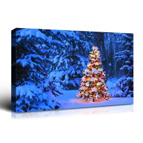 Framed Canvas Wall Art Decor Painting For Chrismas, Chrismas Tree on Seaside Chrismas Gift Painting For Chrismas Gift