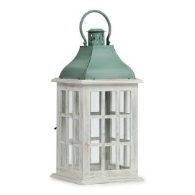 Noble House Scio Small Coastal Solid Candle Lantern Holders, Green