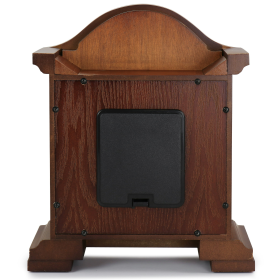 Bedford Clock Collection Redwood Brown Analog Mantel Clock with Chimes