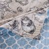 King/CAL King 3 Piece Microfiber Beach Shells Coastal Reversible Quilt Set