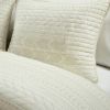 Full/Queen Scandinavian Chevron Ivory Beige Reversible Cotton Quilt Set