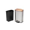 Set of 2 Stainless Steel Gold Bronze Copper Top Step On Trash Can