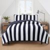 King 3 Piece Reversible Navy White Stars Stripes 100-Percent Cotton Quilt Set