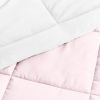 Twin/Twin XL 2-Piece Microfiber Reversible Comforter Set Blush Pink and White