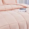 Twin Size Pink 3 Piece Microfiber Reversible Comforter Set