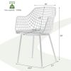 Set of 4 Modern Mid-Century White Mesh Dining Chair with Ergonomic Backrest