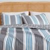 Twin 2 Piece Coastal Starfish Sand Dollar Grey Blue White Nautical Quilt Set