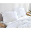 Full Size White Stone Washed Ruffled Edge Microfiber Comforter Set