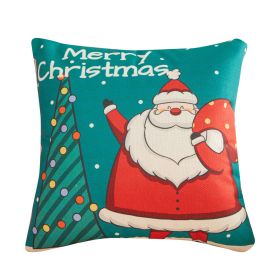 Home Sofa Cushion Christmas Pillow Cover (Option: 45x45cm-Green Background)