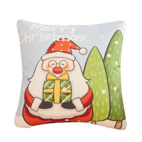 Home Sofa Cushion Christmas Pillow Cover (Option: 45x45cm-Blue Background)