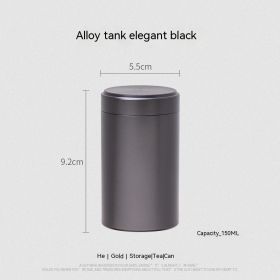 Titanium Aluminum Alloy Tea Box Storage Portable Small Tea Jar (Option: Black-55x92mm)