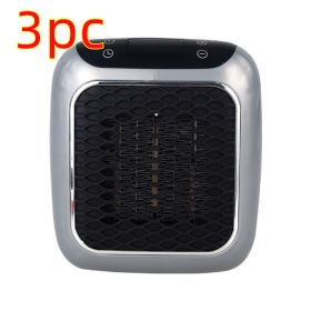 Mini Fan Heater Wall-mounted Dormitory Warm Artifact (Option: Gray-National Standard-3PCS)