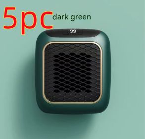 Mini Fan Heater Wall-mounted Dormitory Warm Artifact (Option: Green-European Standard-5PCS)