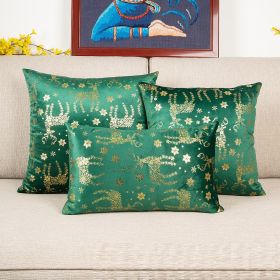 Netherlands Velvet Bronzing Christmas Style Pillow Cover (Option: Dark Green-50x50cm Hug Without Core)