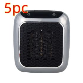 Mini Fan Heater Wall-mounted Dormitory Warm Artifact (Option: Gray-National Standard-5PCS)