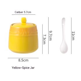 Colorful Ceramic Seasoning Jar Creative Gradient Kitchen Home (Option: Gradient Spice Jar Yellow)