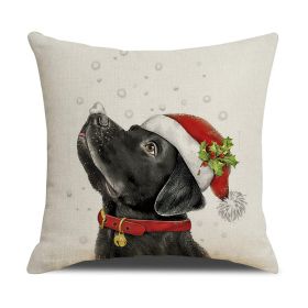 Christmas White Animal Printed Pillowcase (Option: XPBZT021F10-45x45cm Linen Without Pillow)