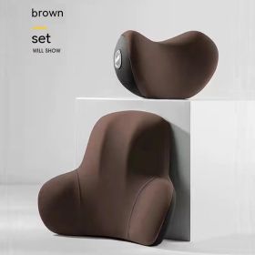 Office Waist Backrest Integrated Ergonomic Cushion (Option: Brown ·-340x425x60mm)