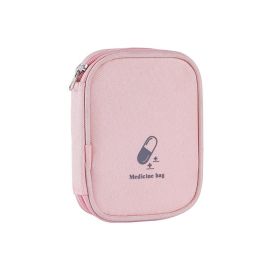 Portable Medicine Bag Outdoor First Aid Home Drug Storage (Option: Light Pink)