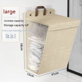 Item Dirty Clothes Foldable Household Multi-functional Finishing Storage Basket (Option: Beige Large Size)