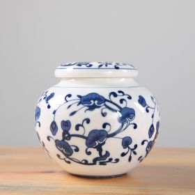 Storage Box Blue And White Porcelain Tea Pot Chinese Sealed Canned Plaster (Option: Glossy Ganoderma)