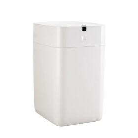 Fully Automatic Sealing And Bag Change Smart Inductive Ashbin Kitchen Living Room Room Hotel Office Room Bucket Box (Option: All White-15L)