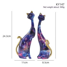 Creative Decoration Crafts Colorful Cat Home Ornaments (Option: KY147 Sky Blue)