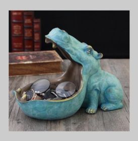 Hippo Decoration Creative Home Living Room Shoe Cabinet Sundries Organizer Ornament (Option: Light Blue Height 20 Width)