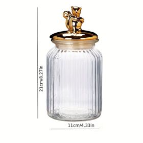 European Creative Ceramic Electroplated Decoration Kitchen Glass Jar With Gift Ring Jewelry Holder Receiving Candy Box Gift With Ribbon And Card (Option: Rat)