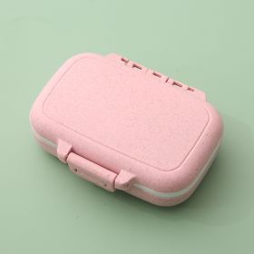 Portable Mini Three-compartment Small Medicine Box (Option: Wheat Straw Cherry Powder-80X65X25mm)