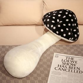 Cute Big Mushroom Shaped Leg Clip Sleeping Long Plush Pillow Living Room Backrest Pillow (Option: Black-80cm650g)