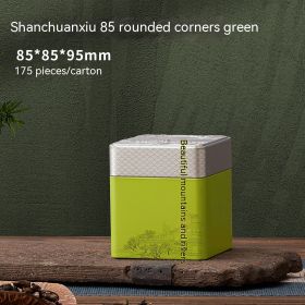 80g Two Pack Tea Seal Metal Square Tube Black Tea Green Tea Tea Packaging Empty Case (Option: Green Short)