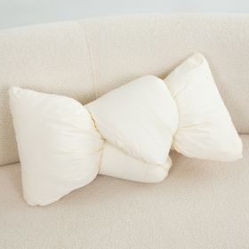 Inn Bedroom  Bedside Living Room Knotted Shaped Pillows (Option: Cream White)