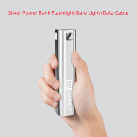 Strong Light Rechargeable Self-defense  Long-range,Outdoor Multifunctional Emergency Student Home Waterproof Mini Flashlight (Option: Silvery-Bare light style)