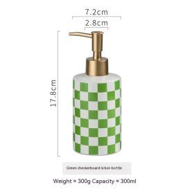 Light Luxury Popular Ceramic Hand Sanitizer Shower Gel Shampoo Conditioner Hotel Storage Bottle (Color: Green)