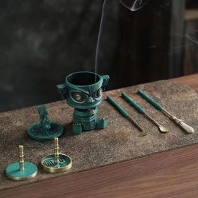 Brass Sanxingdui Household Incense Burner Set (Option: Sanxingdui set)