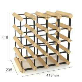 Solid Wood Plaid Wine Rack (Option: 4 × 4 Pine Square Wine Rack)