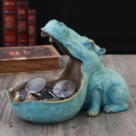 Hippo Decoration Creative Home Living Room Shoe Cabinet Sundries Organizer Ornament (Option: Light Blue 30 Width)