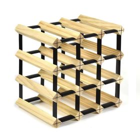 Solid Wood Plaid Wine Rack (Option: 3 × 3 Pine Square Wine Rack)