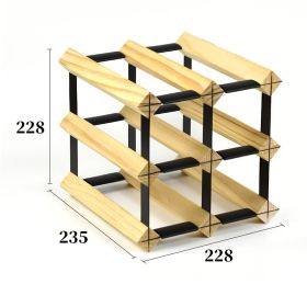 Solid Wood Plaid Wine Rack (Option: 2x2 Pine Square Wine Rack)