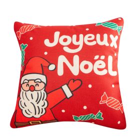 Home Sofa Cushion Christmas Pillow Cover (Option: 45x45cm-Red Background)