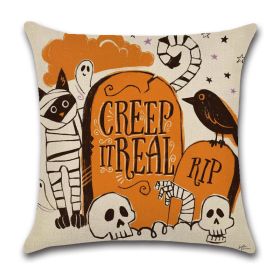 Halloween Cartoon Linen Throw Pillowcase (Option: 2 Style-45x45cm)