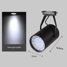 LED Track Spotlight Track Lamp 12 W18W Clothing Store Background Wall Open-mounted Slide Spotlight Super Bright (Option: Warm Yellow Light-18W Black Shell)